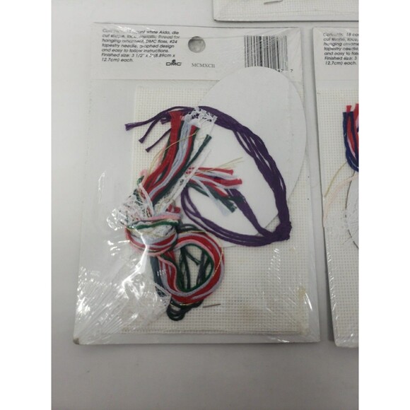 Lace Ornament Kits VTG 1992 Designs For The Needle Goose Cat Nap Santa NOS - Picture 8 of 16